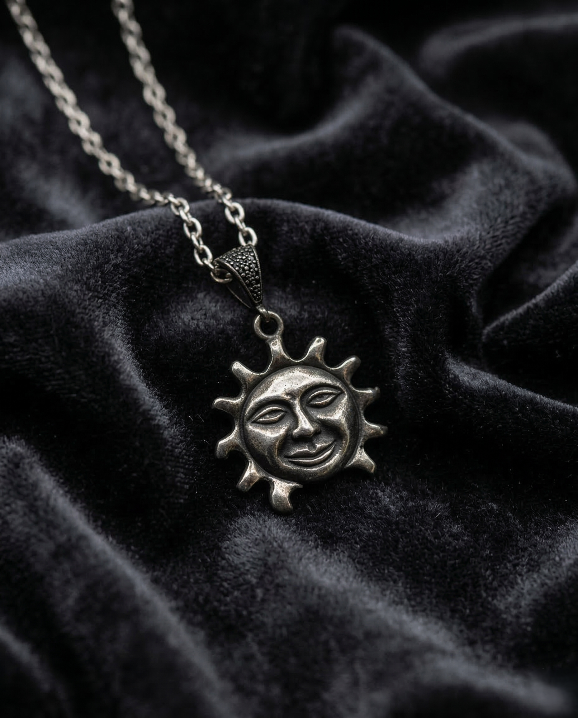 Double-Sided Sun Face Necklace