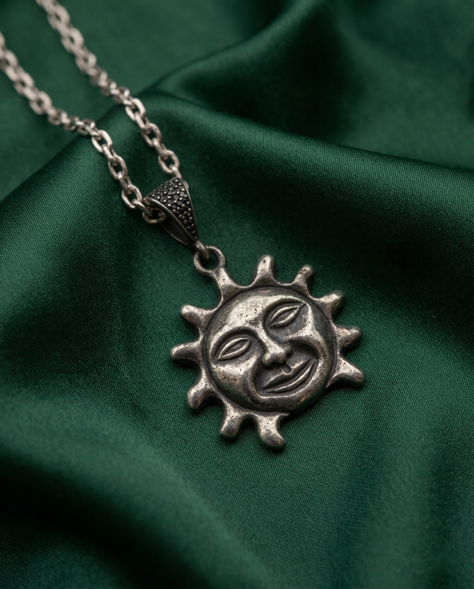Double-Sided Sun Face Necklace