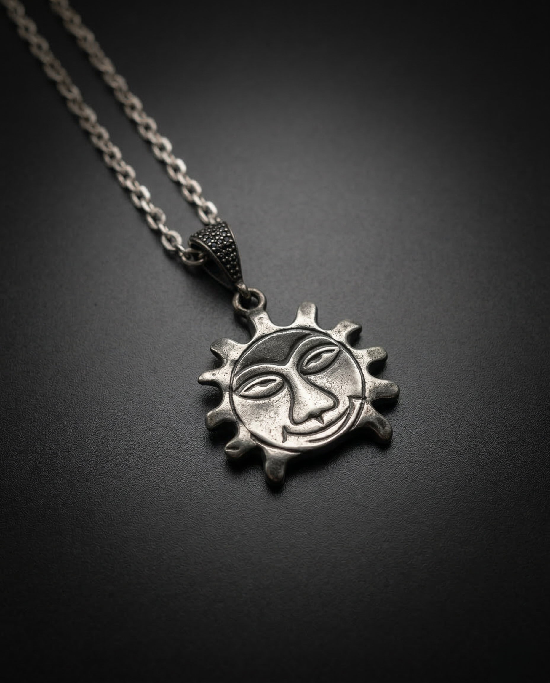 Double-Sided Sun Face Necklace