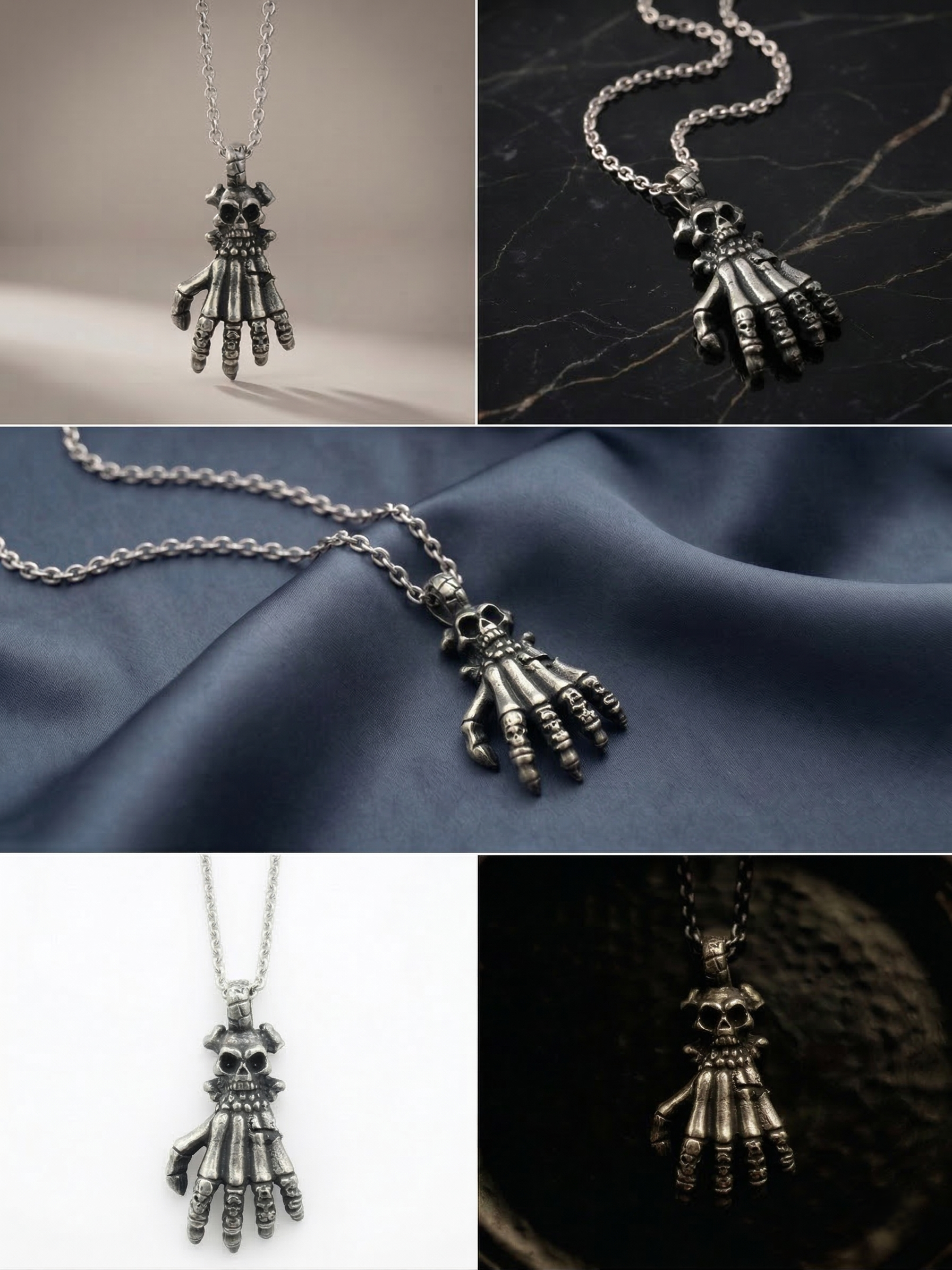 Skeleton Hand Necklace